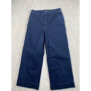 Lauren Ralph Lauren Wide Leg Cropped Denim Jeans Dark Wash Size 6